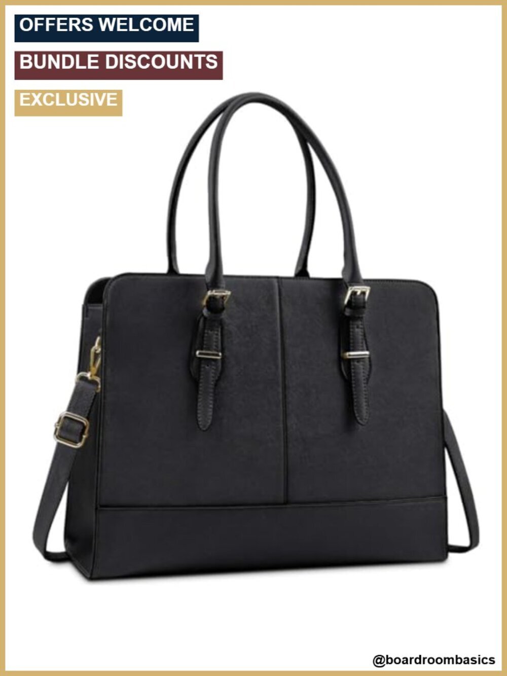 15.6" Laptop Tote Briefcase PU Leather Work Bag Shoulder Large Capacity